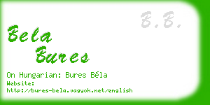 bela bures business card