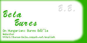 bela bures business card